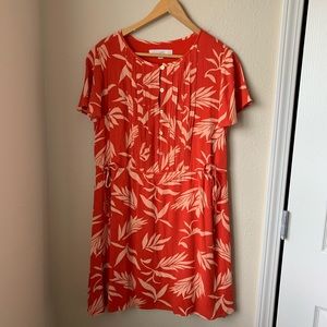 Loft coral color floral print dress🌼